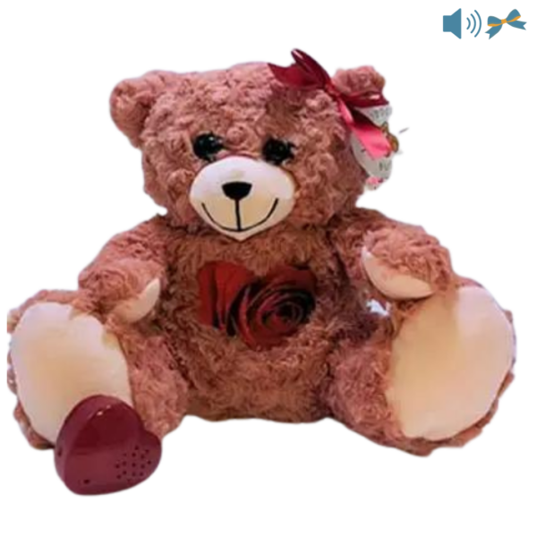 Pink recordable teddy bear
