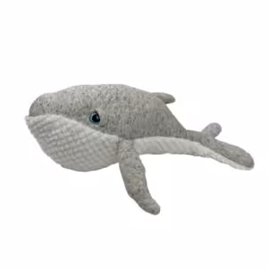 A stuffed grey animal whale.